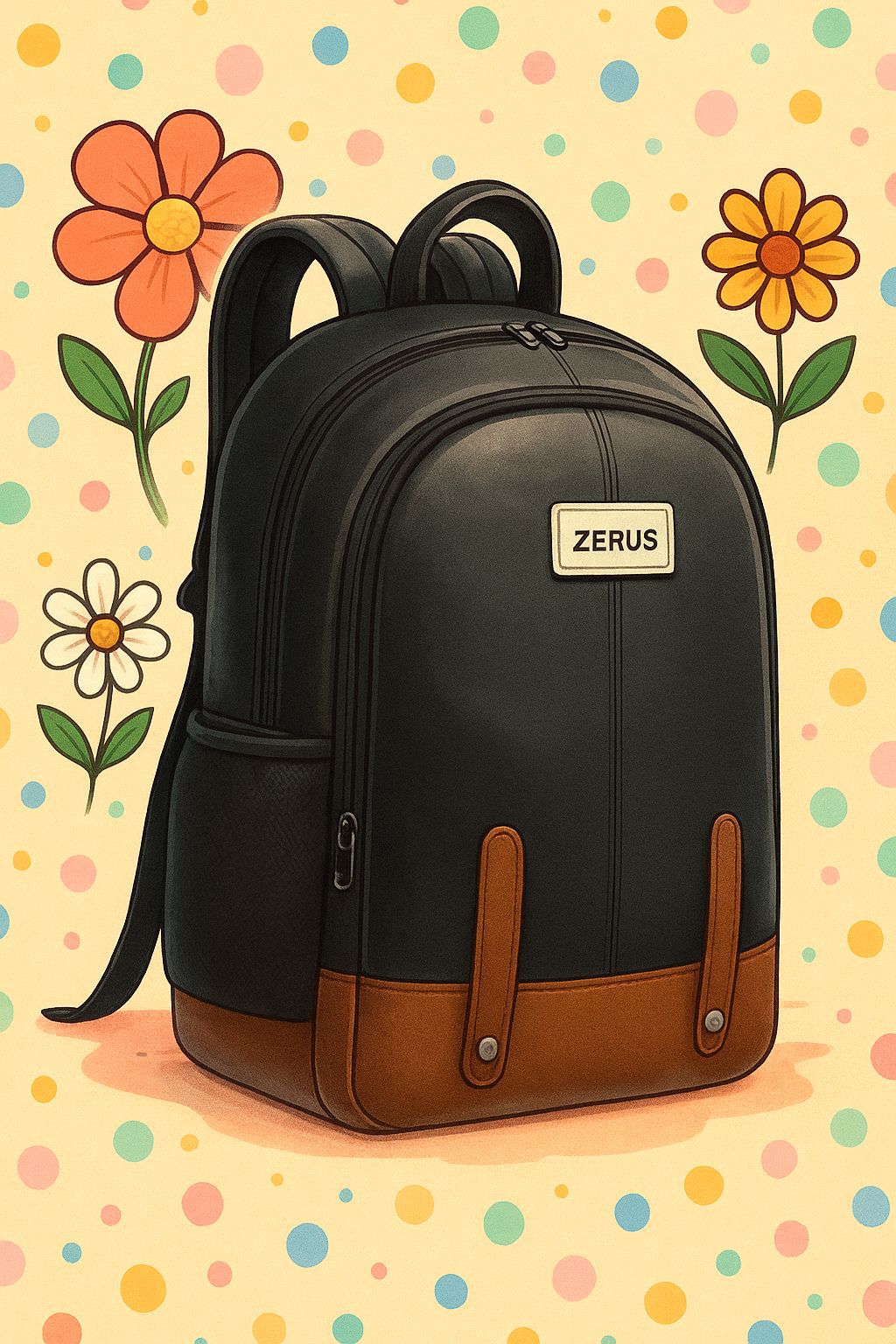 Black Leather Laptop Bagpack (Size-30L)