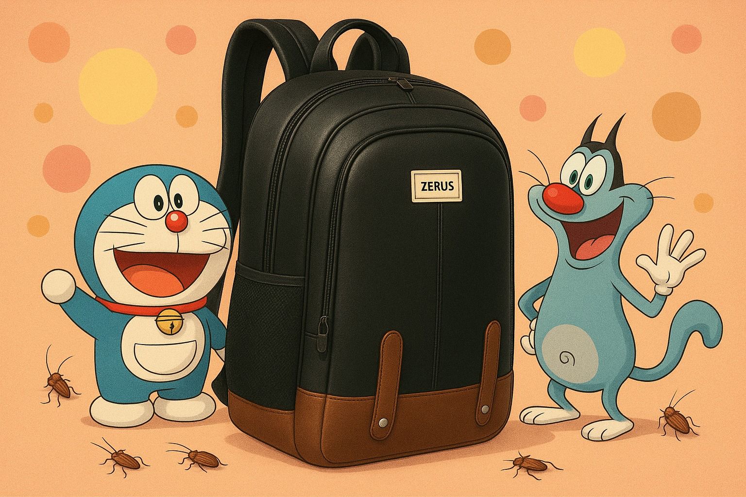 Black Leather Laptop Bagpack (Size-30L)
